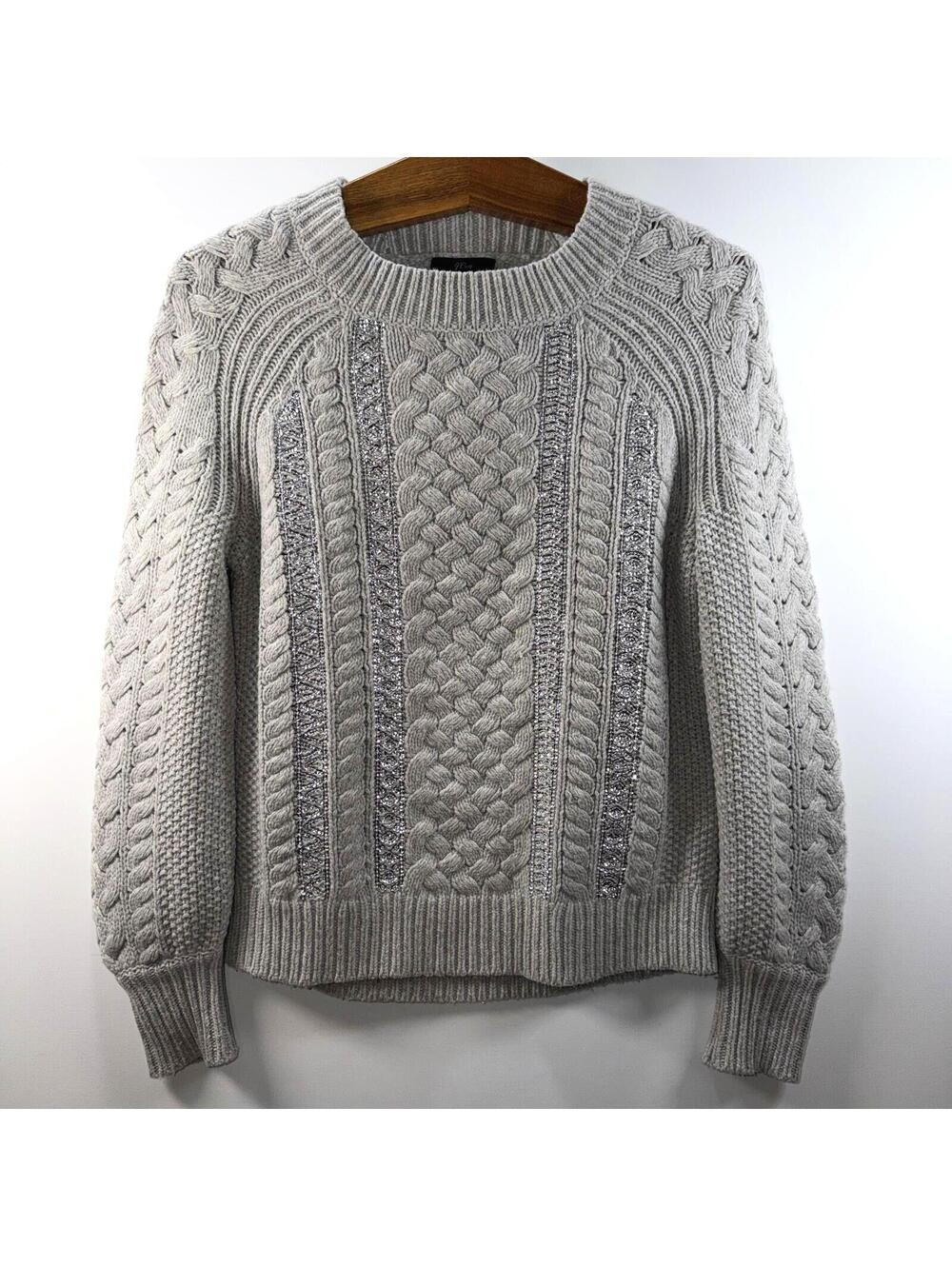 J.Crew Cable Knit Sequin Sweater - XS